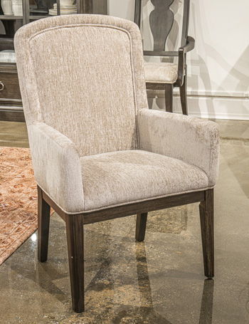 Wickenger - Dining Upholstered Arm Chair (Set of 2) - Light Gray / Dark Brown