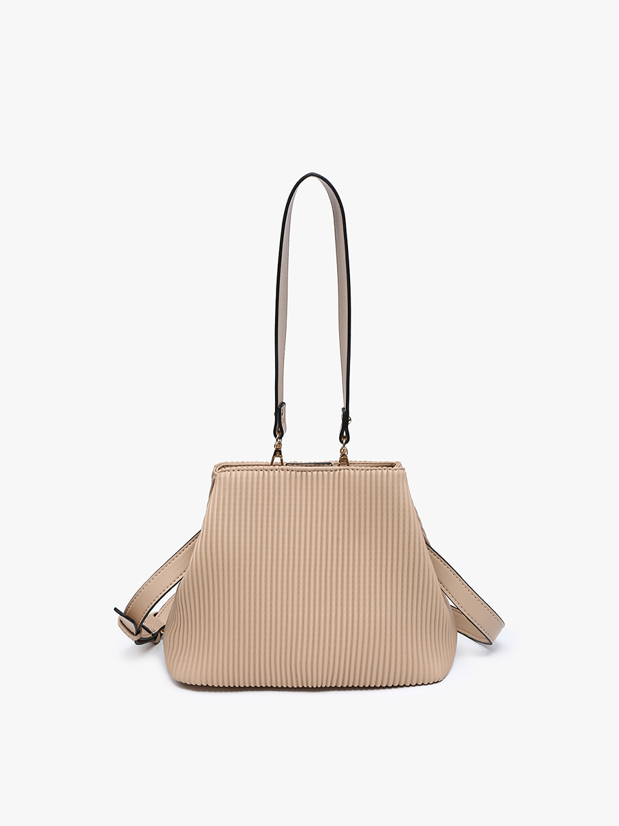 EH2460 Dove Pleated Satchel w/ Large Handle: Glacial Blue