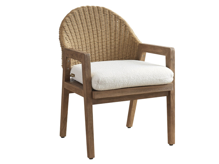Isle Of Palms - Arm Dining Chair - Dark Brown / White
