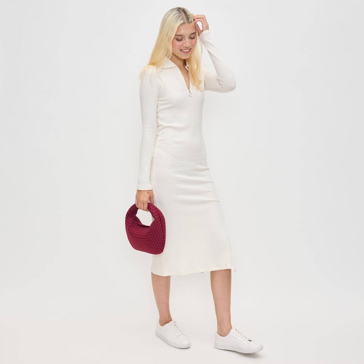 Dare to Dream - Small Woven Neoprene Clutch: Dark Denim
