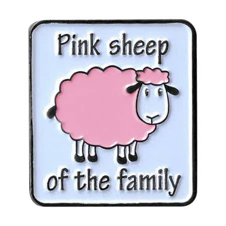 Pink Sheep Animal Retail Enamel Lapel Pin - 1.16" x 1.25"