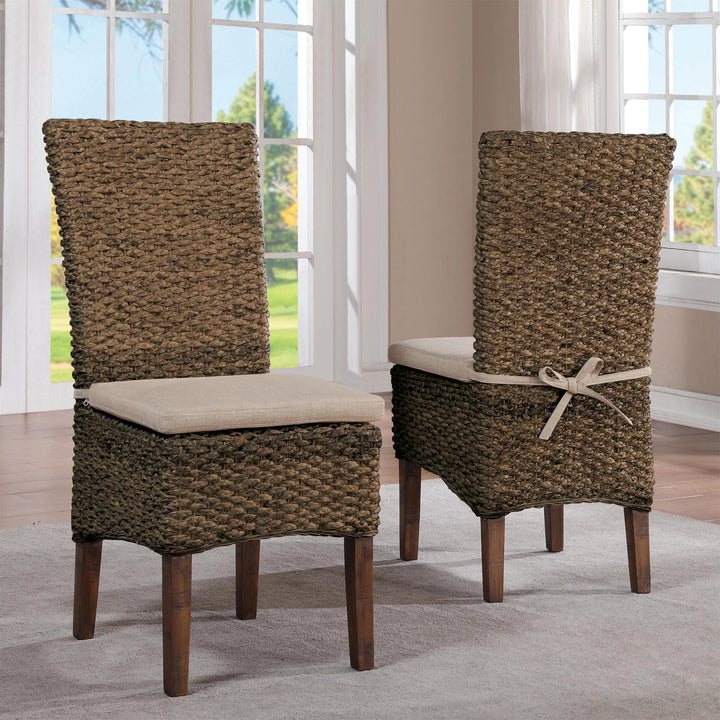 Mix-N-Match Chairs - Woven Side Upholstered Chair (Set of 2) - Hazelnut