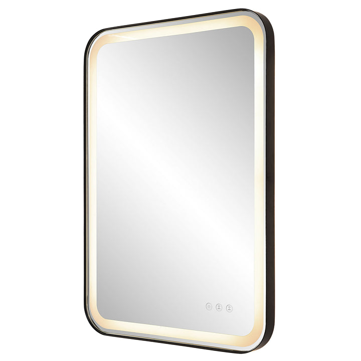 Crofton - Vanity Mirror - Black & Pearl Silver
