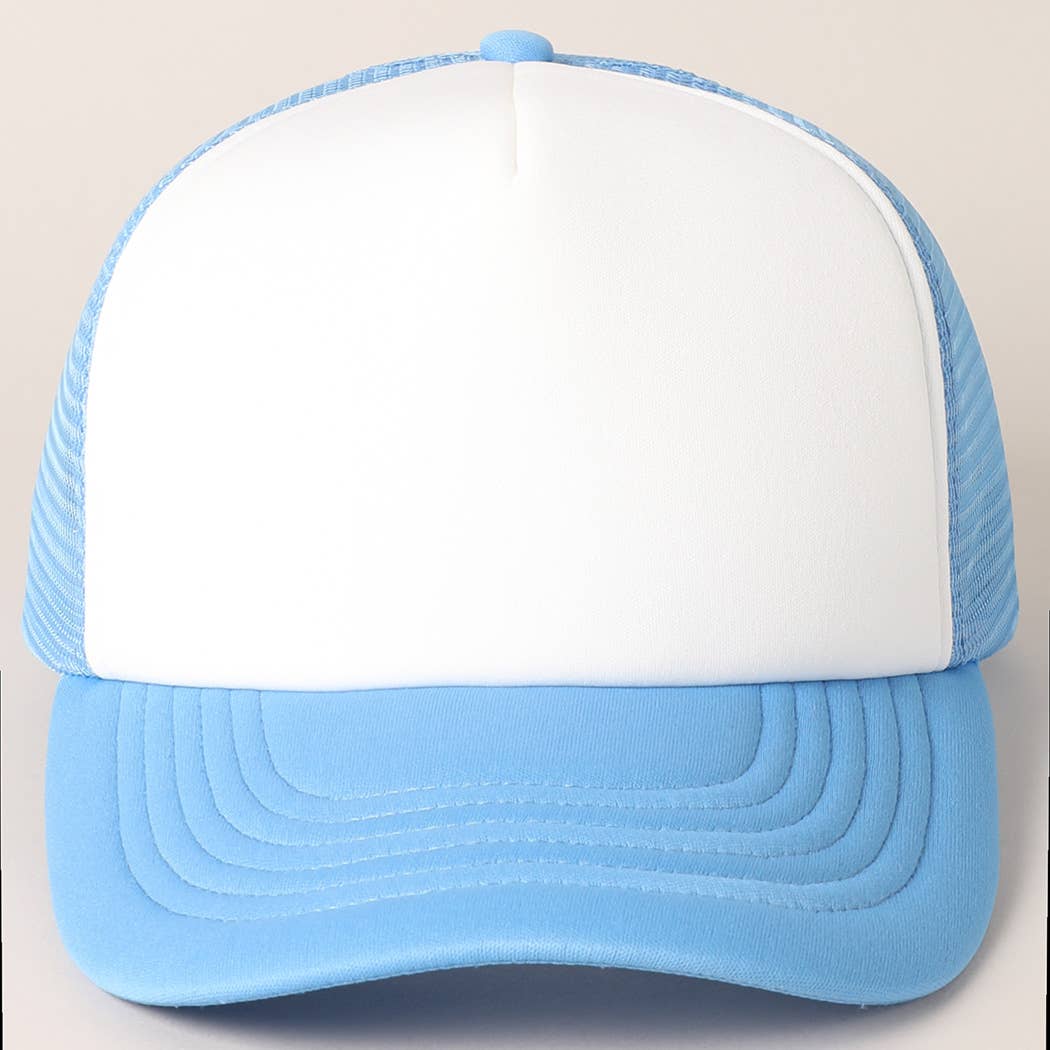 White Foam Front Colored Mesh Back Trucker Hat