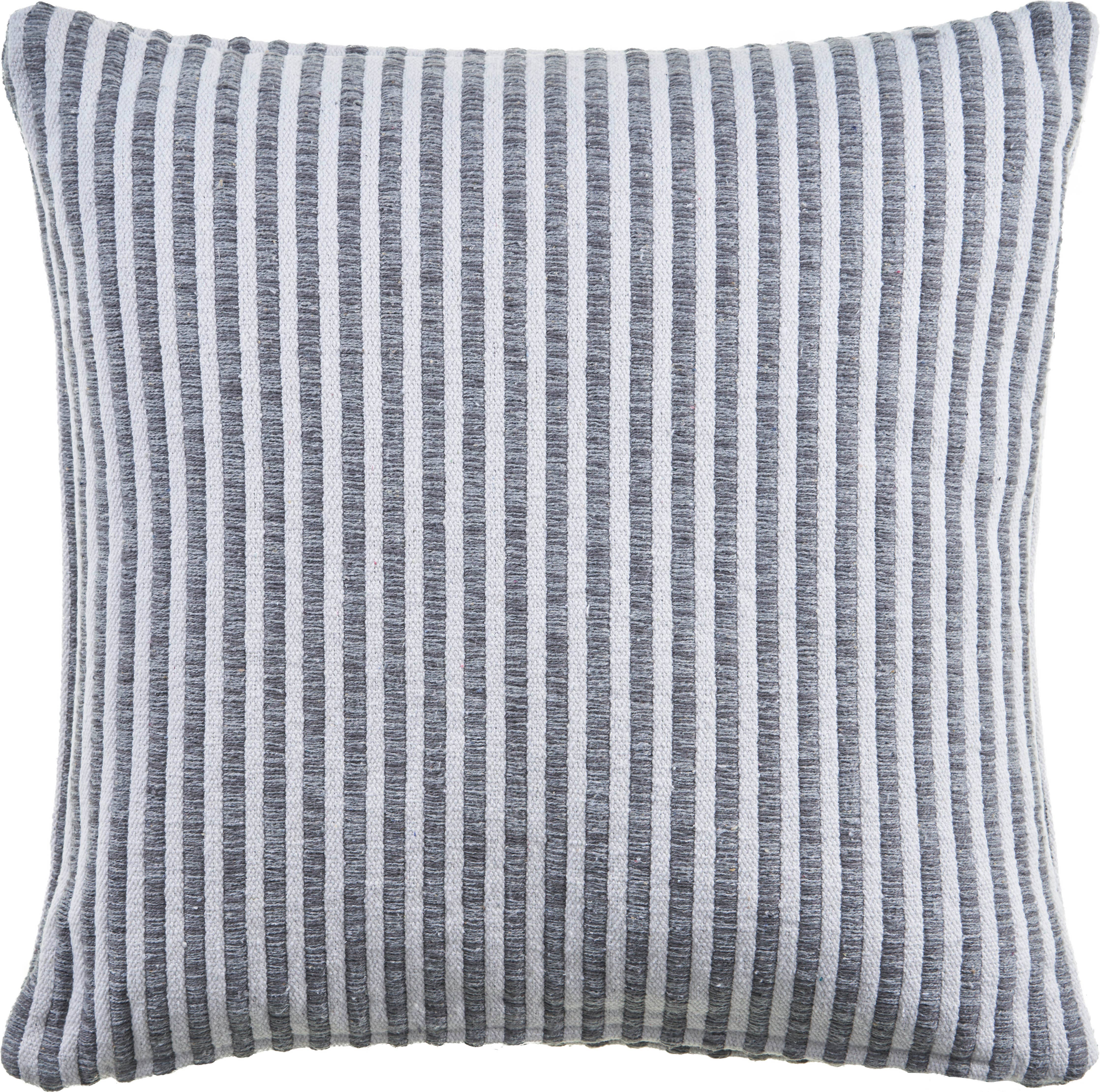 Metropolitan Striped Throw Pillow: Gray/Cream / Poly Filled