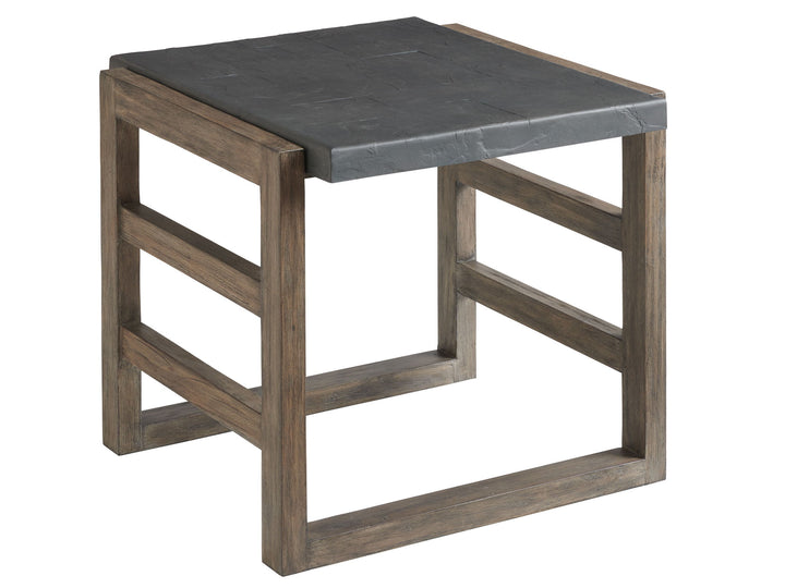 La Jolla - Cast Top Rectangular End Table - Dark Brown