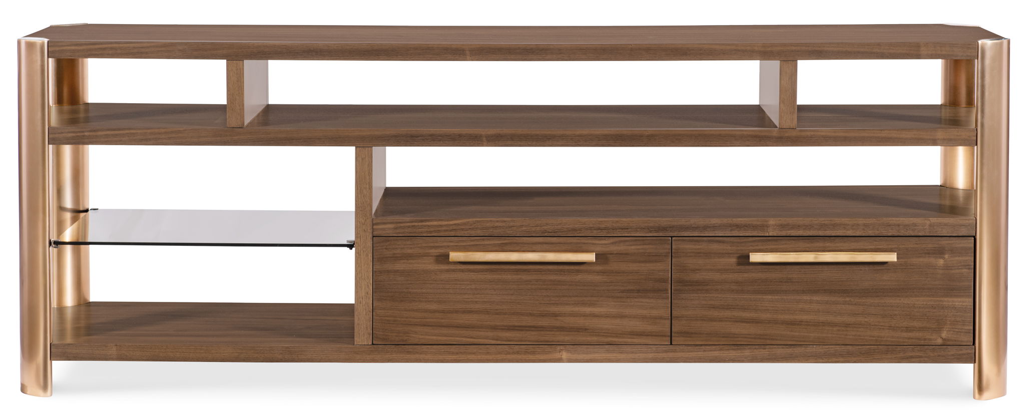 Eleana - Entertainment Console - Medium Wood / Gold