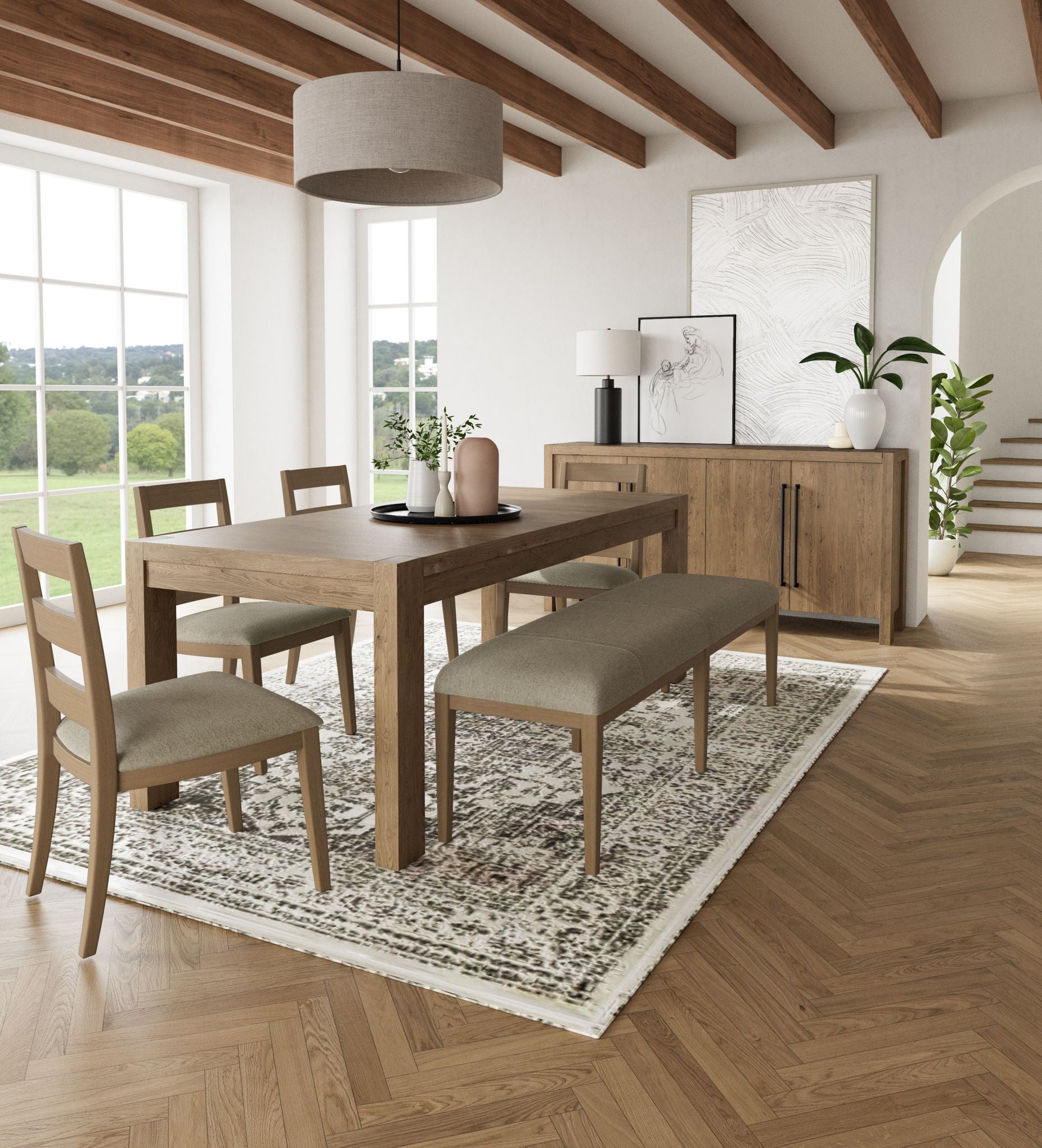 Davie - Dining Bench - Light Brown