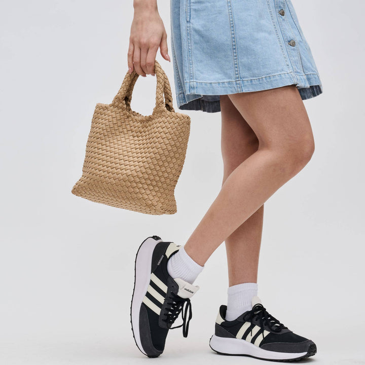 Sky's The Limit - Small Woven Neoprene Crossbody: Sand Black