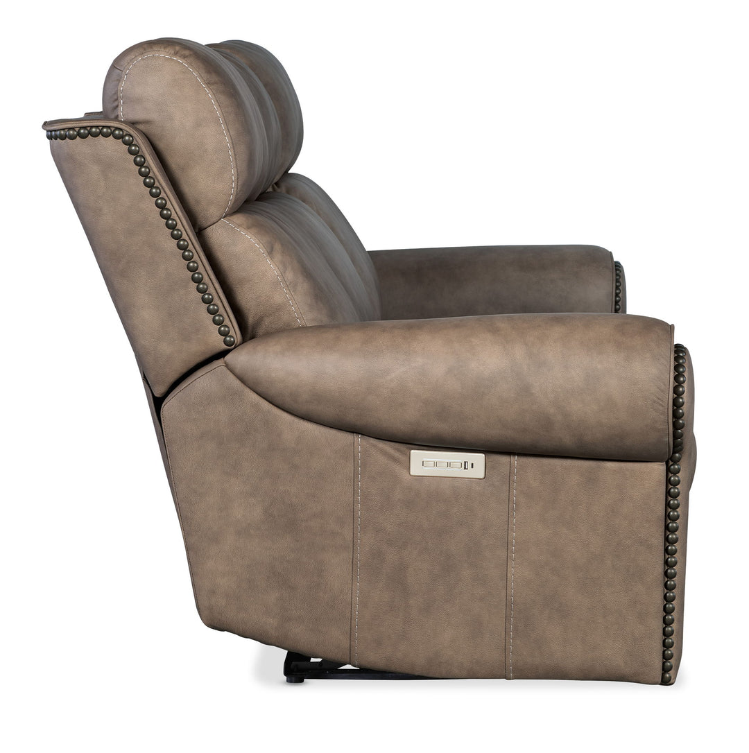 Duncan - Power Sofa With Power Headrest & Lumbar - Light Brown