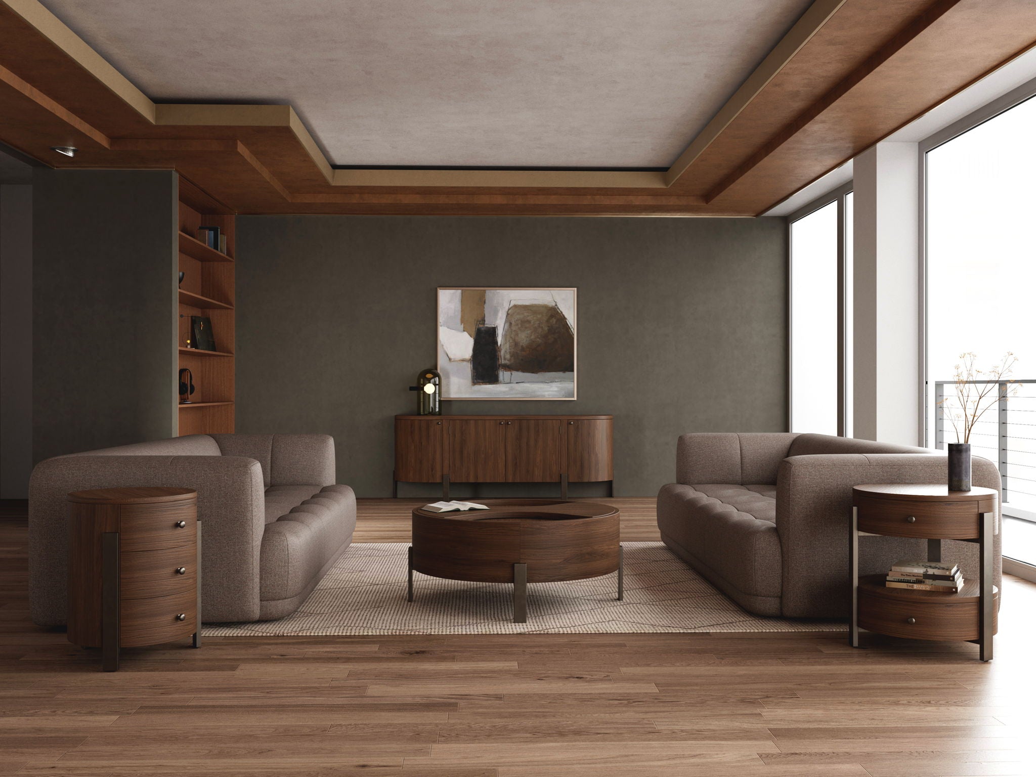 Nova - Chairside Table - Nouveau Walnut