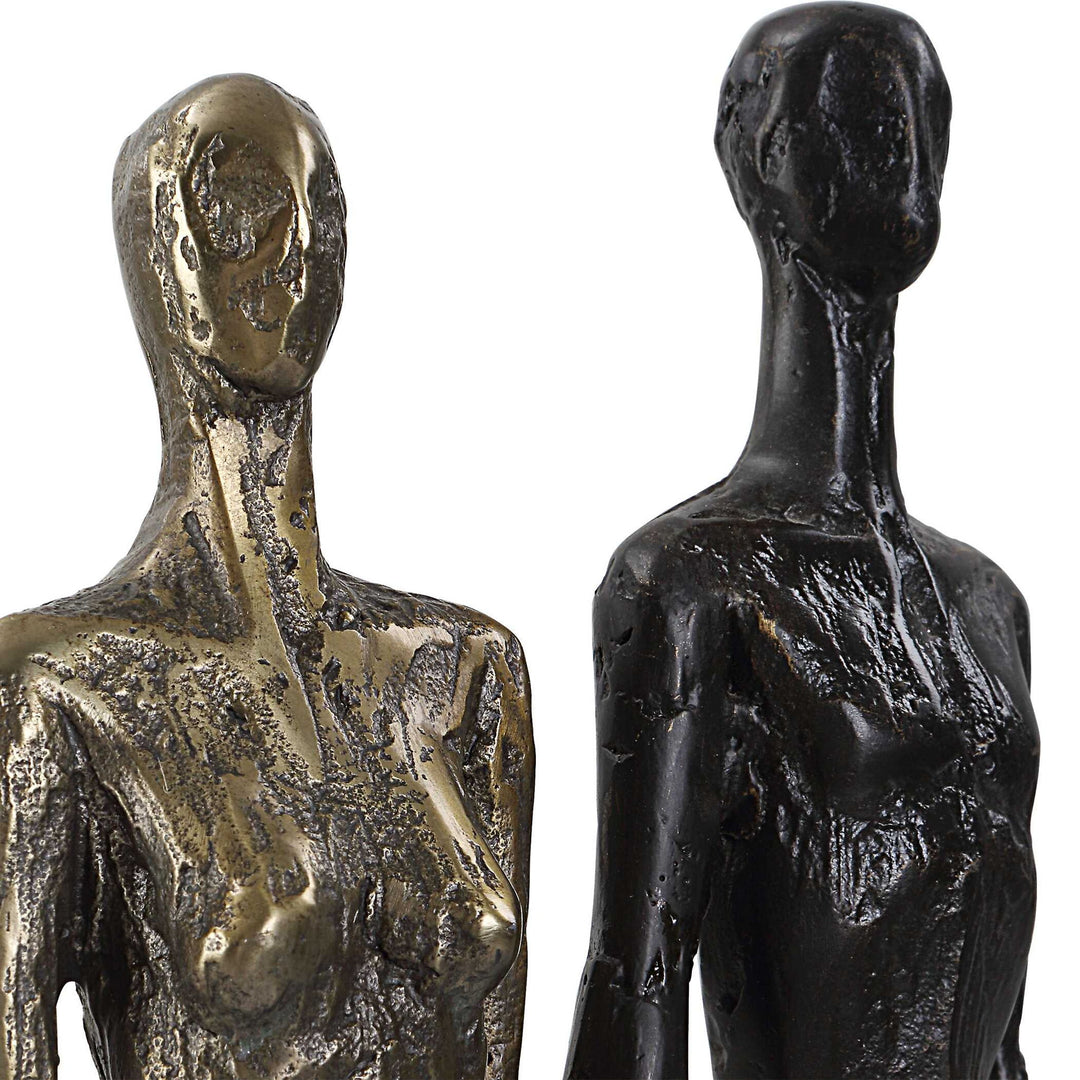 Two's - Company Cast Iron Sculpture - Black