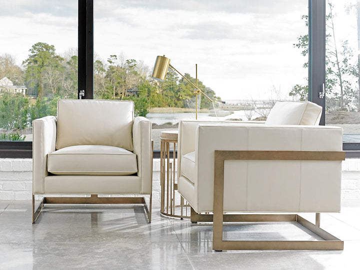 Shadow Play - Winthrop Leather Chair - Beige