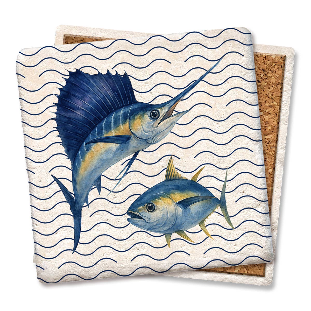 Coaster Nautical Fish: Limestone