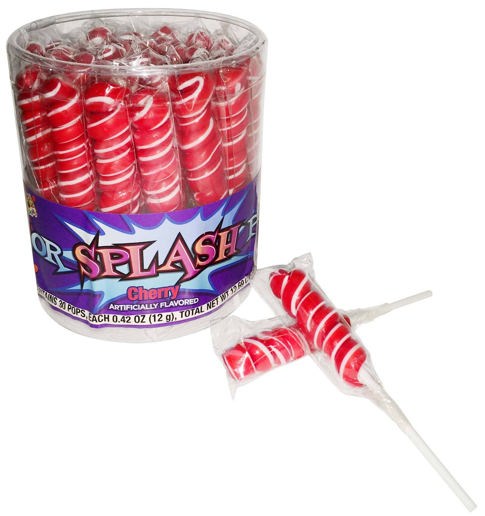 Albert's Color Splash Pops, Cherry / Apple Red, 30ct Tub
