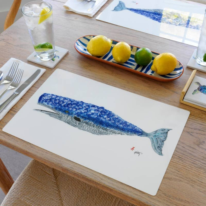 FishAye Whale Placemat – Coastal Nautical Table Decor: Set of 12
