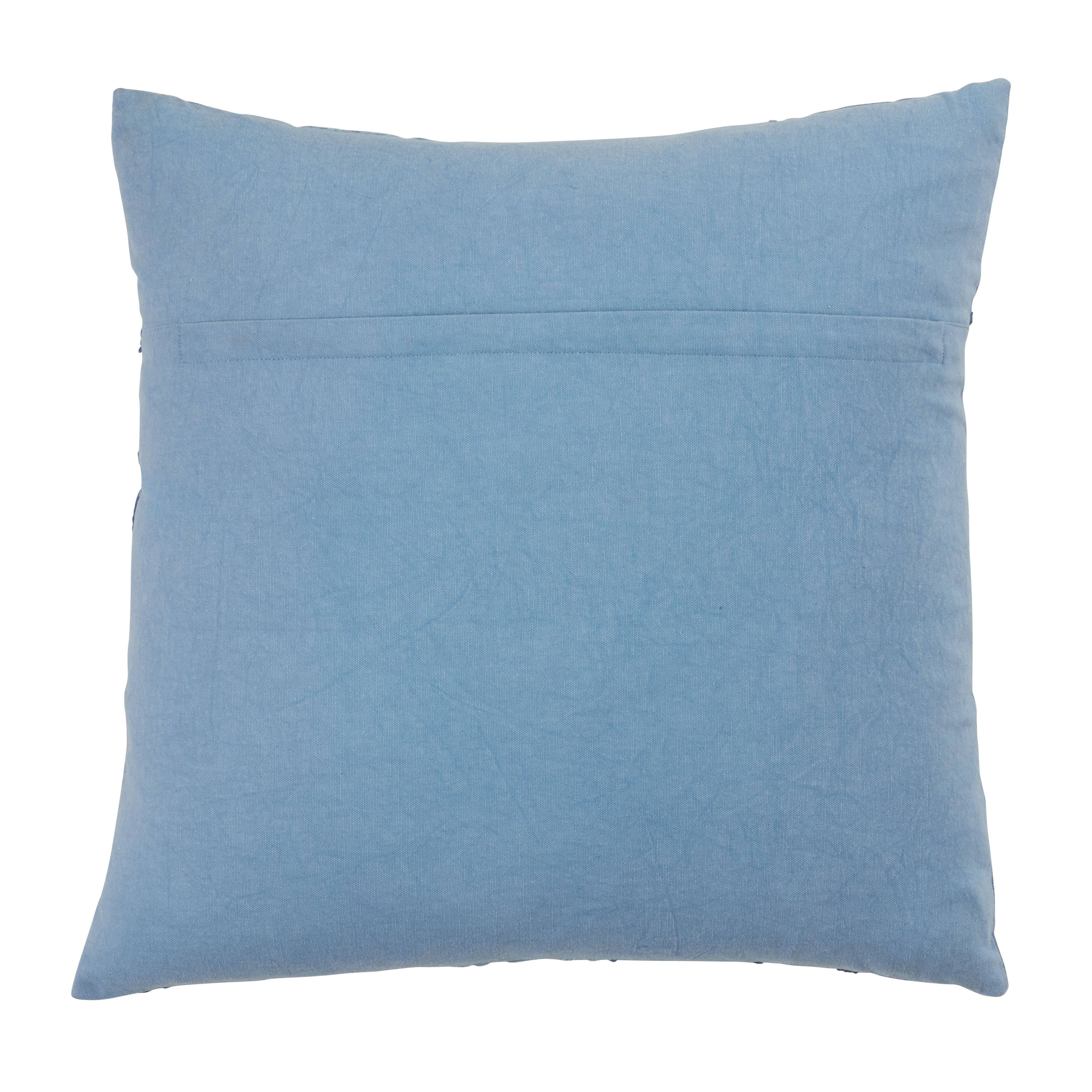 Stonewashed Throw Pillow With Starfish Design: 20" / Blue / Down Filled