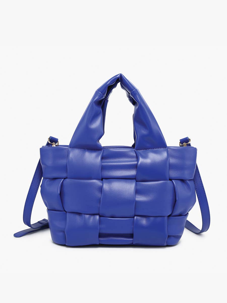 EH2572 Magdelena Woven Small Tote w/ Crossbody Strap: Brick
