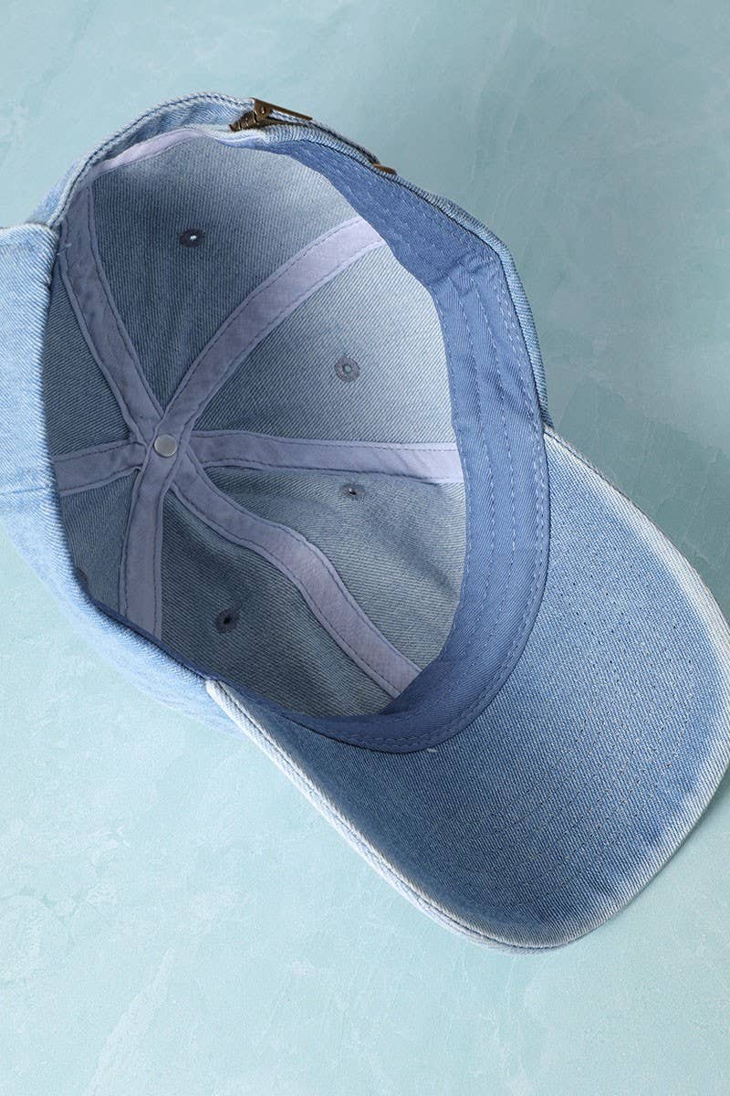 Plain Denim Cotton Baseball Cap Dad Hat