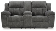 Frohn - DBL Reclining Loveseat With Console - Graphite - Fabric