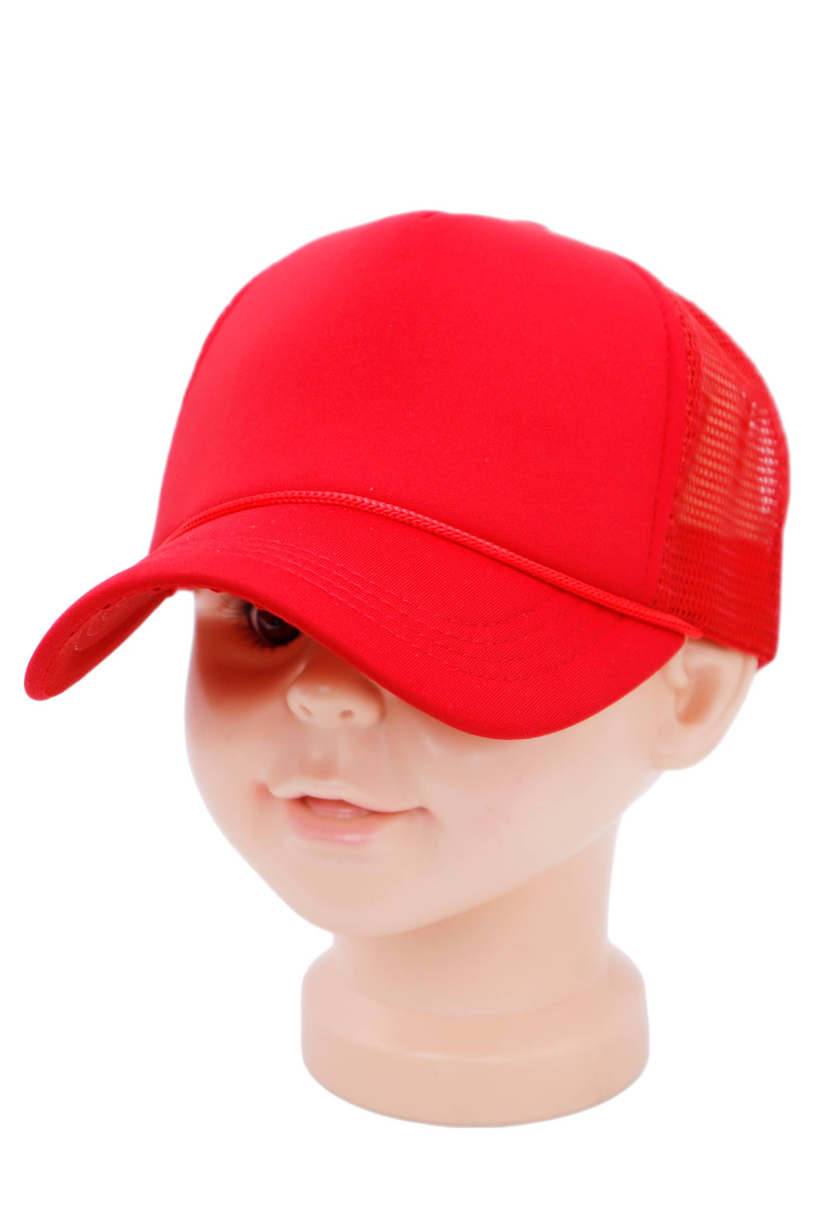 Kids Five Panel Sponge Padded Trucker Hat: BLACK / ONE SIZE
