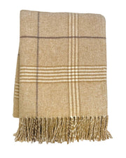 408 - Windowpane Plaid Throw: Stone