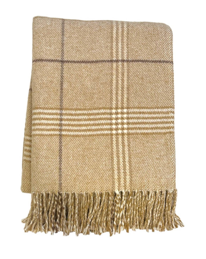 408 - Windowpane Plaid Throw: Stone