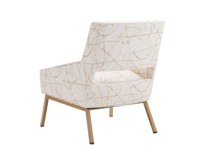 Kitano - Amani Upholstered Chair With Bright Brass Base - White