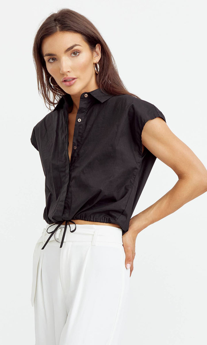 Noris Poplin Top: Small / Black
