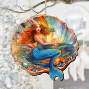 Nautical Christmas Décor Mermaid in the Shell Ornament