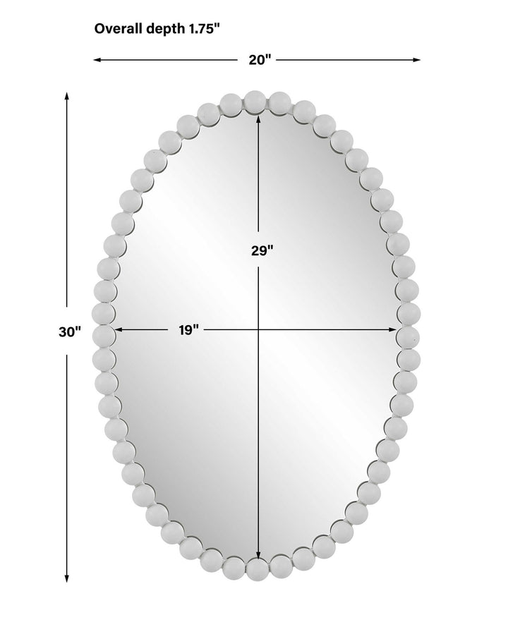 Serna - White Oval Mirror