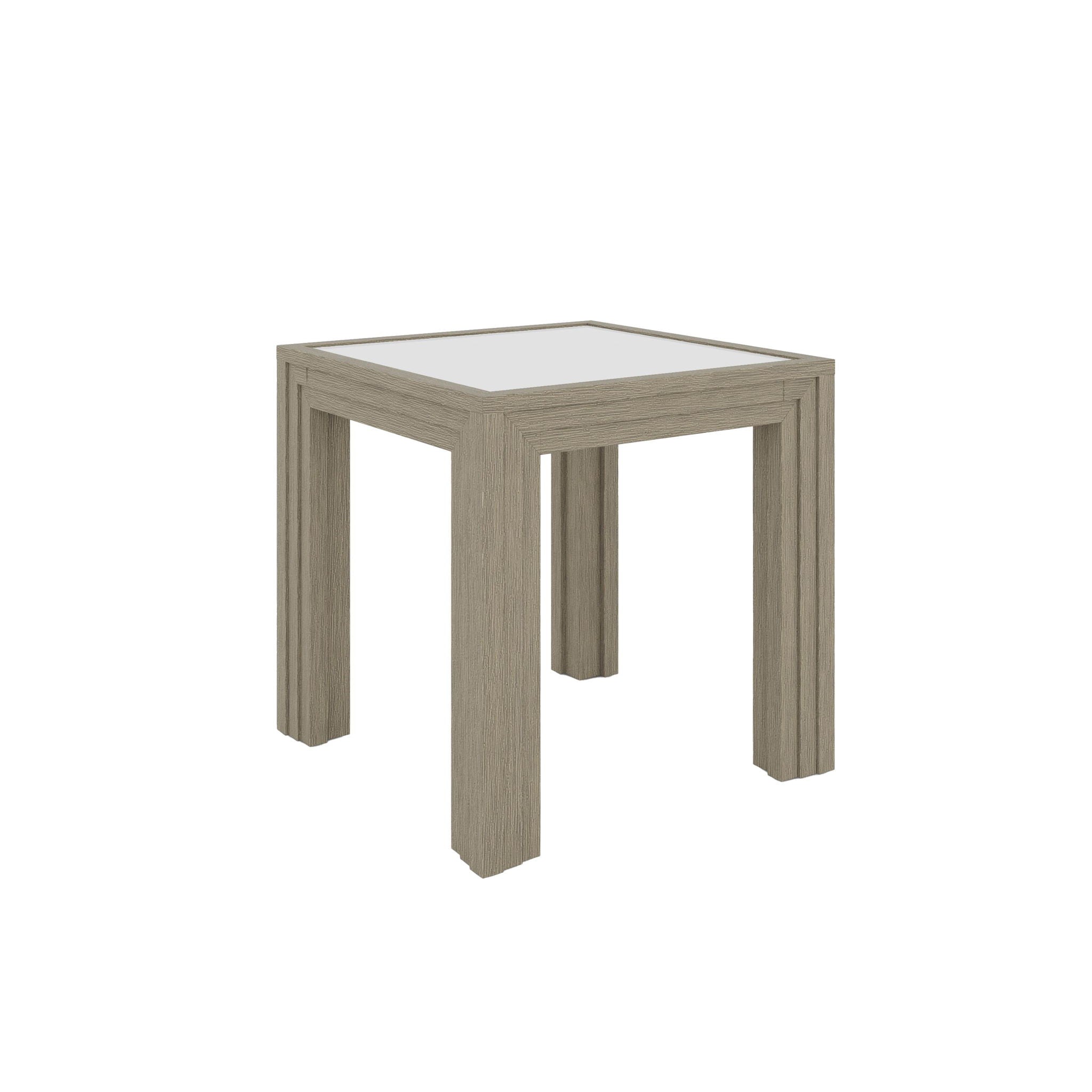 Wilde - Square Glass Top End Table - Light Brown