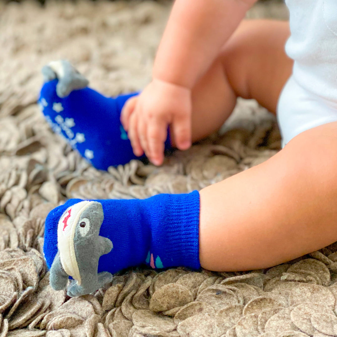 Blue Shark Boogie Toes Rattle Socks: 1 -2 Y