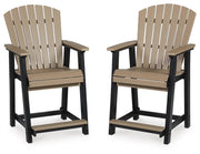 Fairen Trail - Barstool (Set of 2) - Black / Driftwood