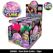 Fun Doh Squish & Squeeze Sparkle Cube Fidget Toy- 12/Display