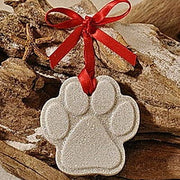 Paw Cat/Dog Sand Ornament: Ribbon and Glitter
