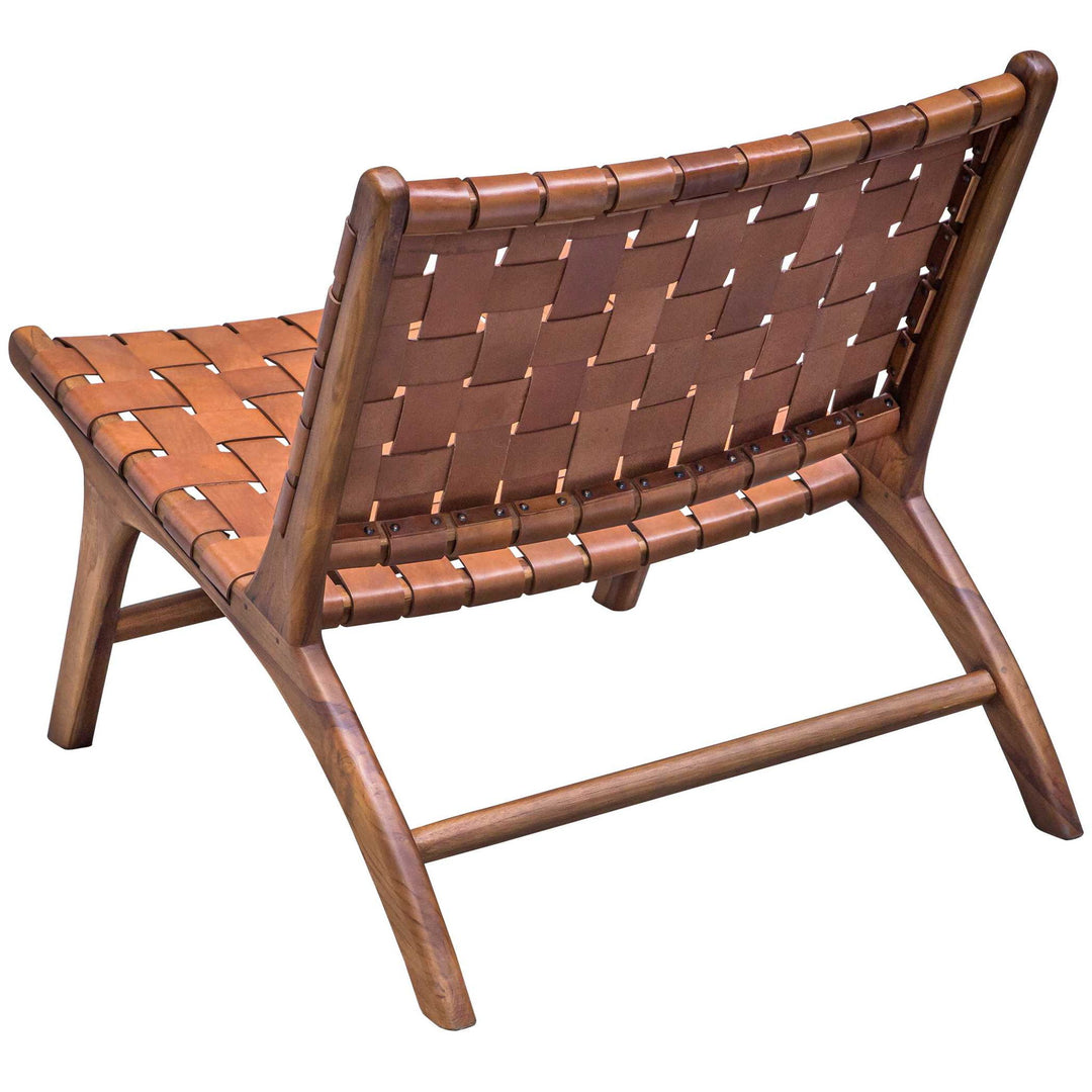 Plait - Woven Leather Accent Chair - Light Brown