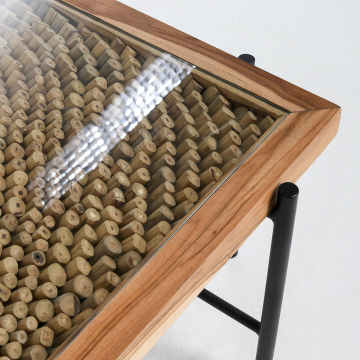 Cyrus - Square Coffee Table - Natural / Black