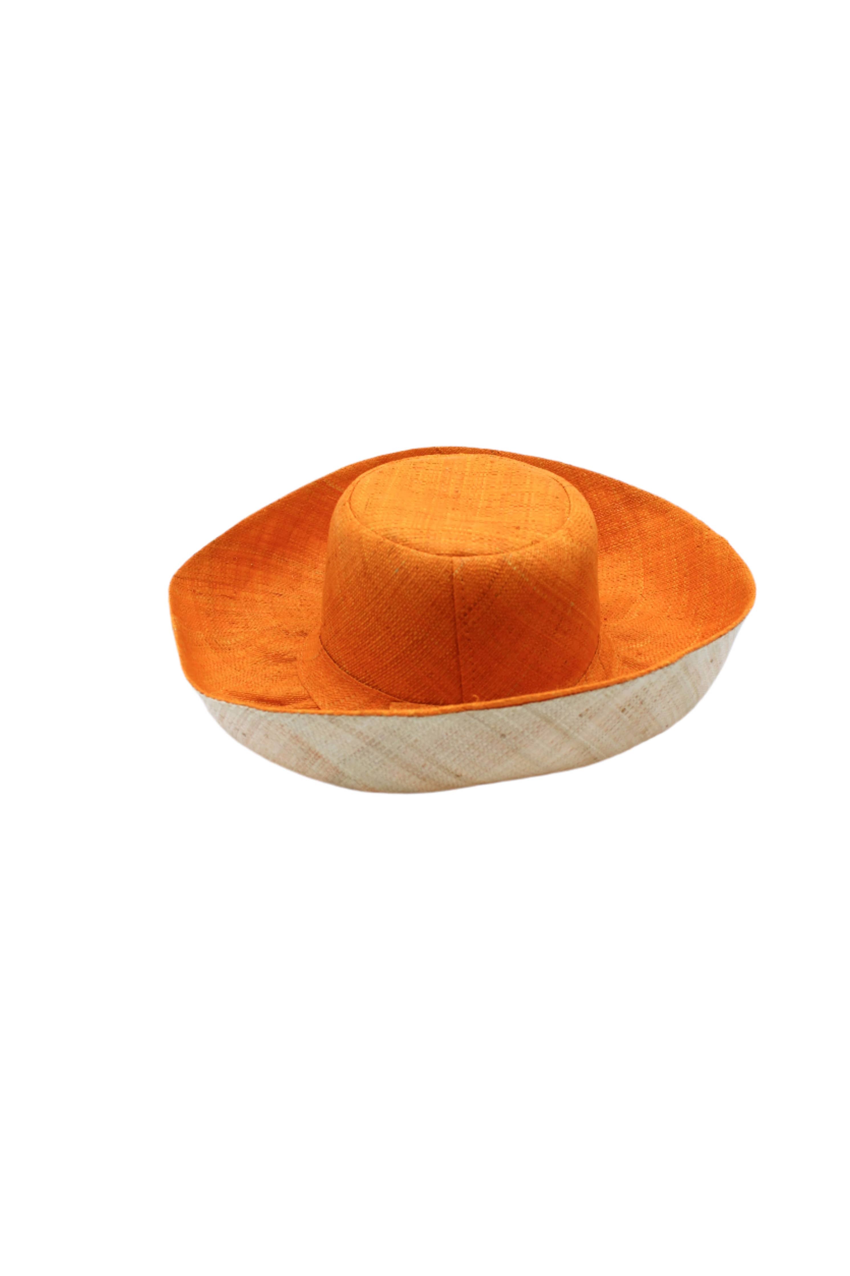 Monica 5" & 7" Wide Brim Two Tone Packable Straw Sun Hats: Tobacco Two Tone / 7" Brim