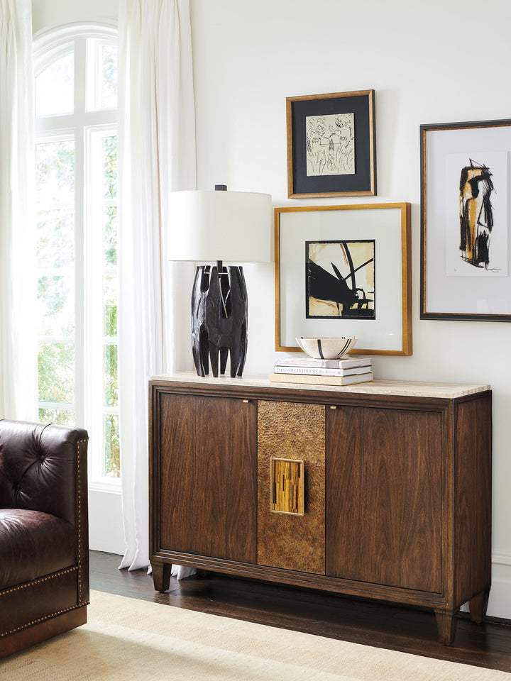 Silverado - Santa Clara Hall Chest With Stone Top - Dark Brown