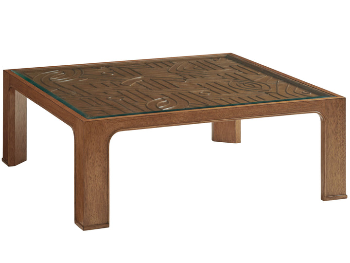 Palm Desert - Redford Square Rattan Cocktail Table - Dark Brown