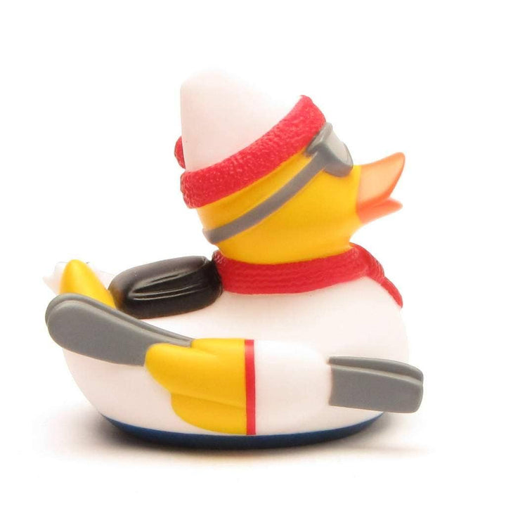Rubber duck skier (white) - rubber duck