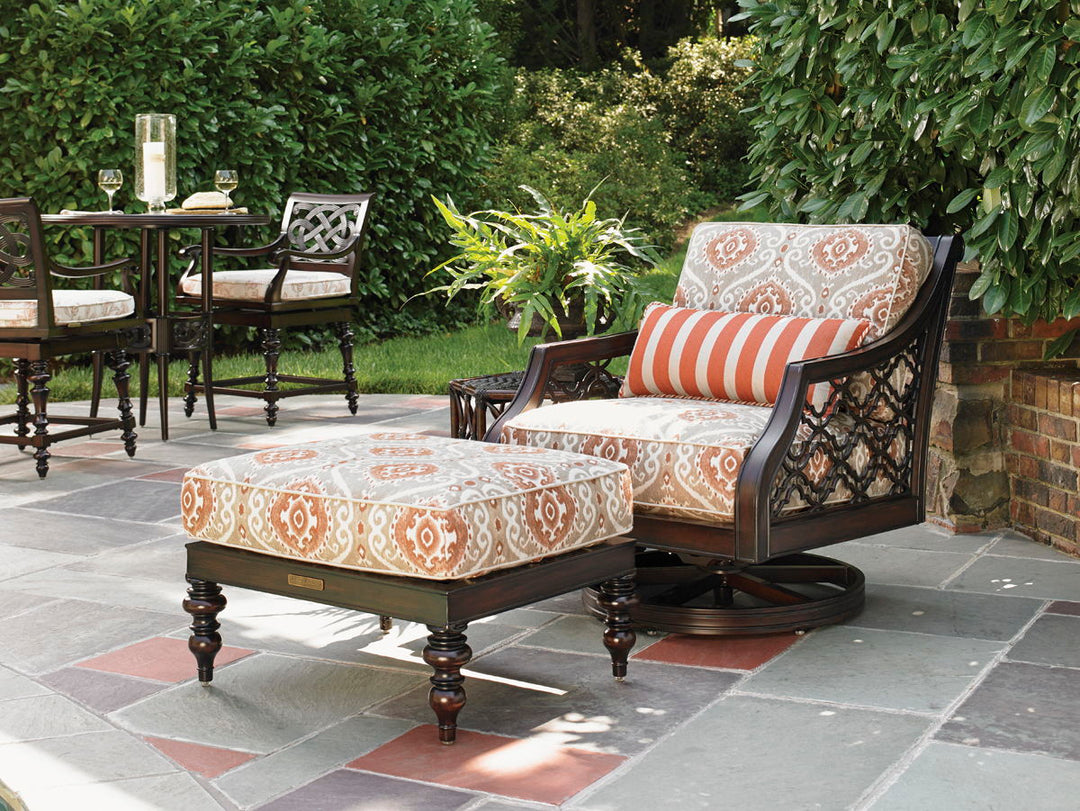 Royal Kahala Black Sands - Swivel Rocker Lounge Chair - Dark Brown / Red
