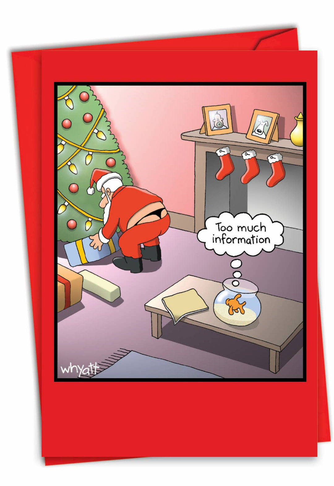 Single Christmas Card - Too Much Info Fish Christmas