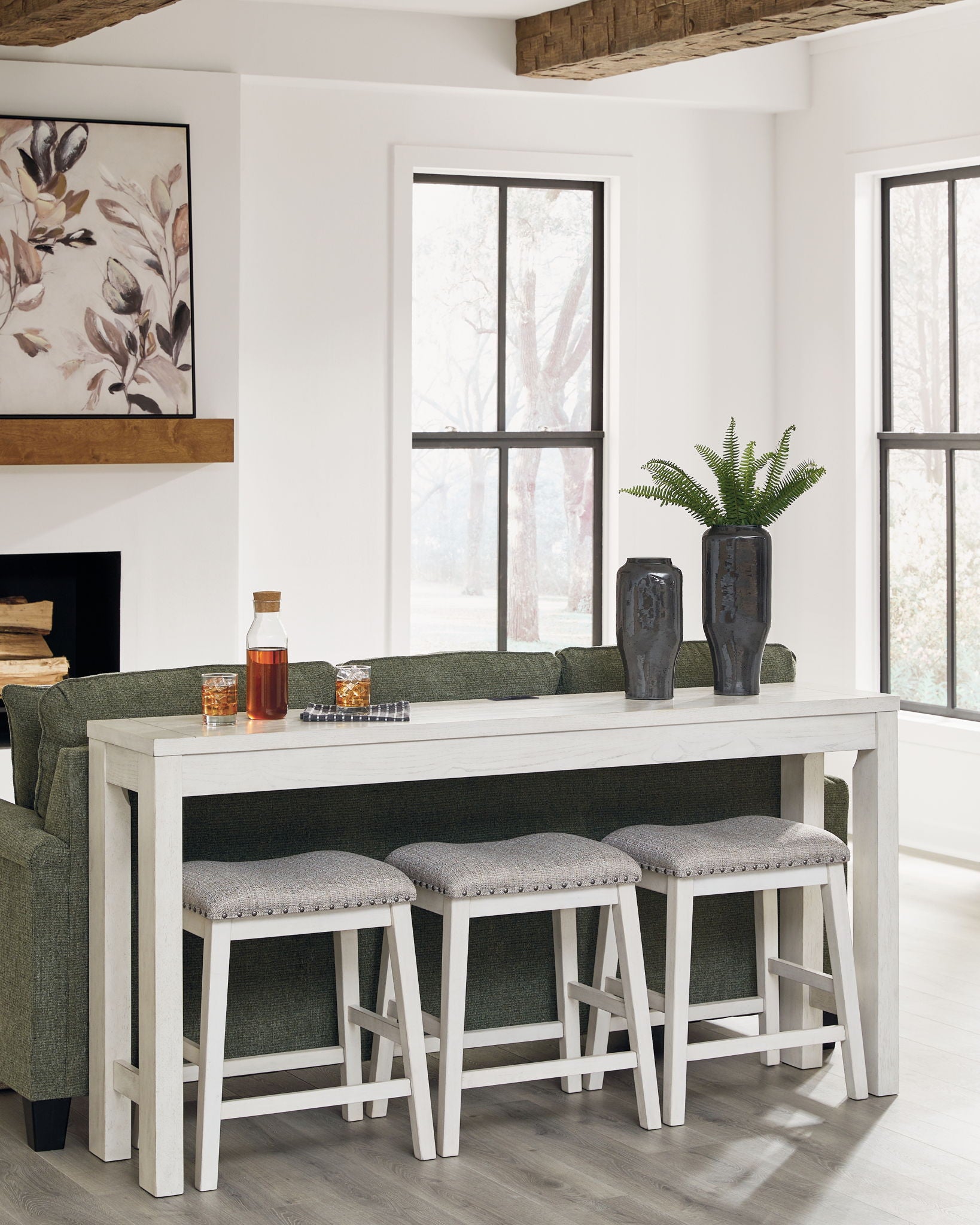 Robbinsdale - Rectangular Dining Room Counter Table Set (Set of 4) - Antique White