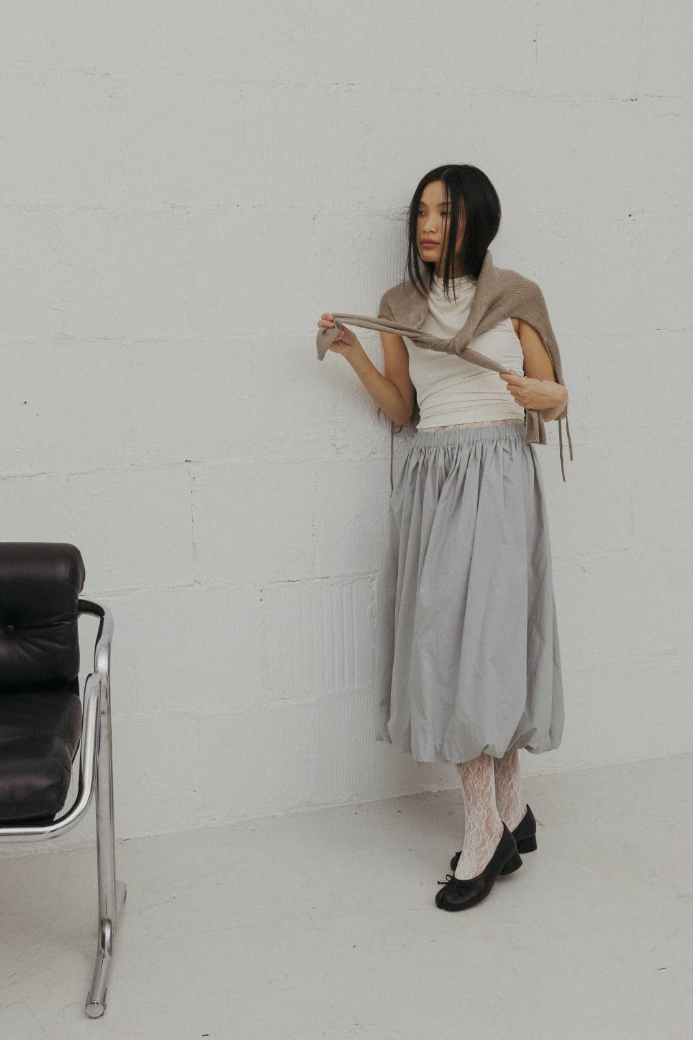The Bella Skirt | Midi Bubble Skirt: BLACK / MEDIUM
