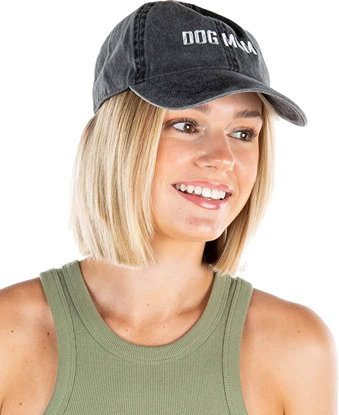 Dad Hat - Dog Mom Block Letters (Black)