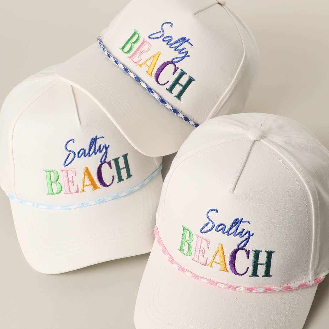 SALTY BEACH Embroidered Rope Trucker Hat