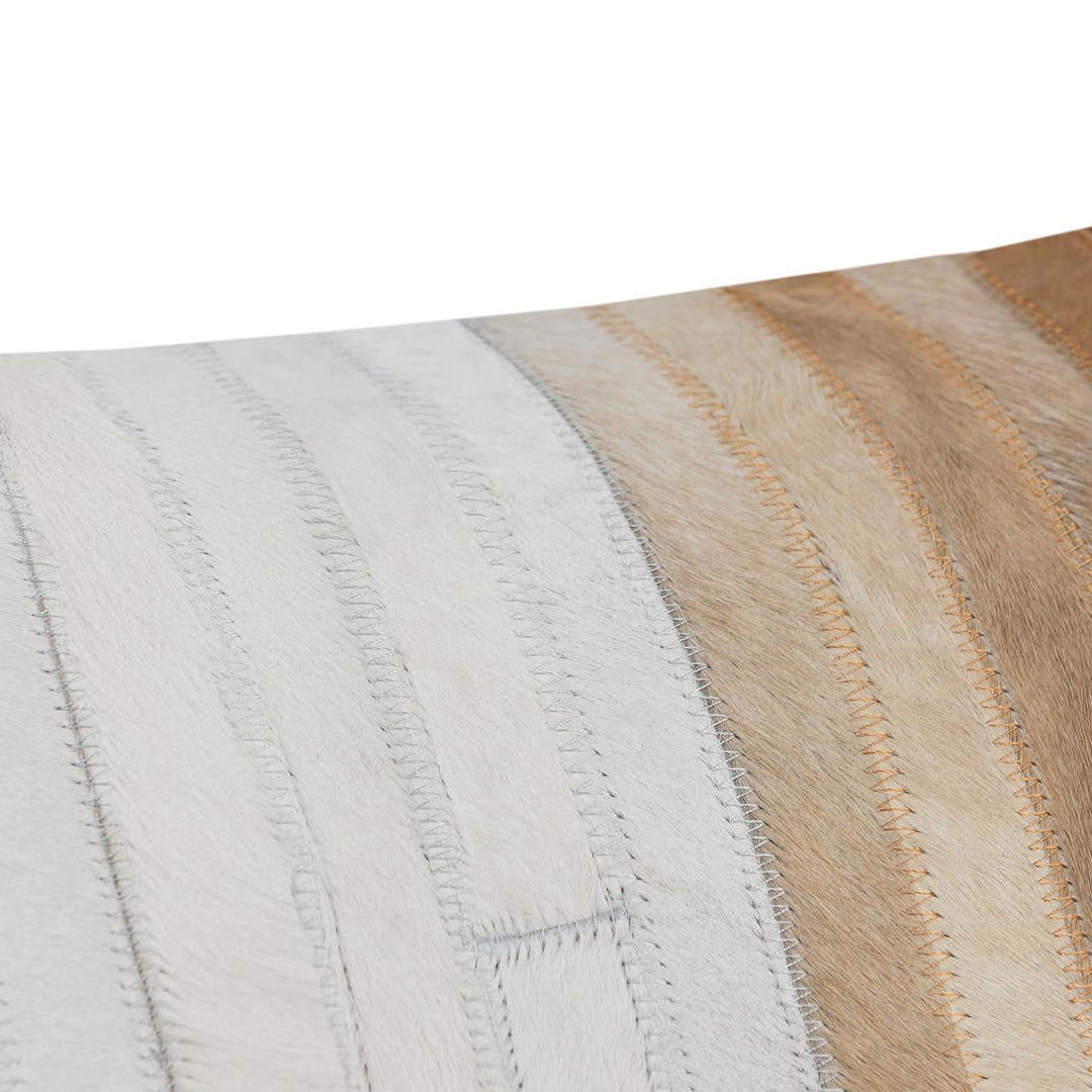 Radiant Oasis - 20" x 20" Meru Hide Pillow - Tan Multi