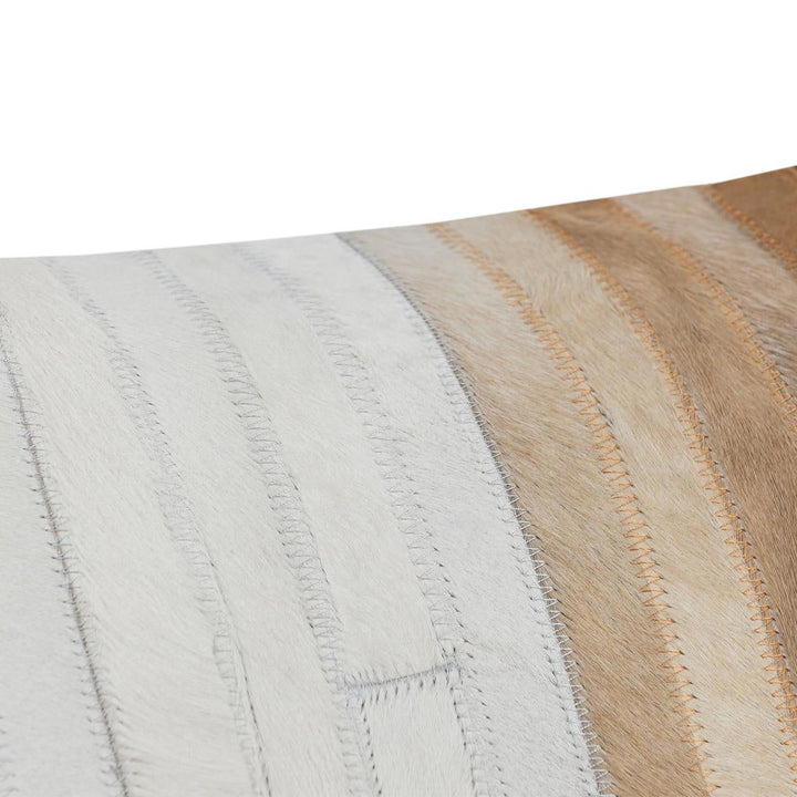 Radiant Oasis - 20" x 20" Meru Hide Pillow - Tan Multi